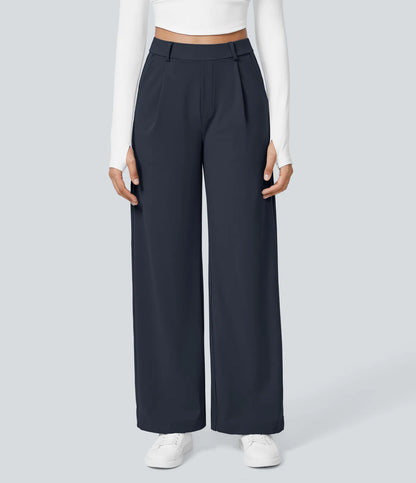 Pantalon tailleur ALERA Flex™ DayStretch à taille haute, coupe droite, avec poches pratiques.